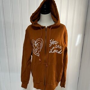 CHNGE “You Are Loved” Full Zip Hoodie Organic Cotton L